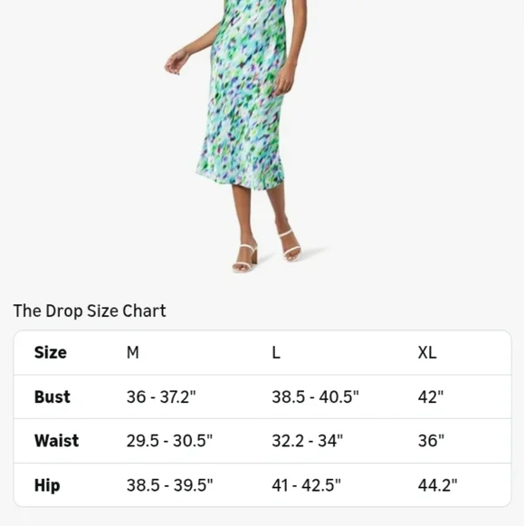 The Drop Womens Danica Strapless Ripple Print Midi Dress Size Large NWT - Picture 6 of 8